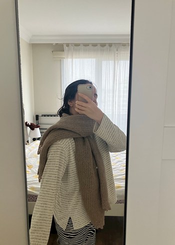 Bej Örgü Kadın Şal - Görsel 5