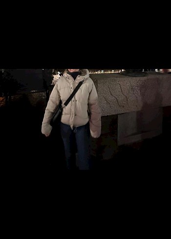 Bej Kadın Kışlık Kapüşonlu Mont - Görsel 4