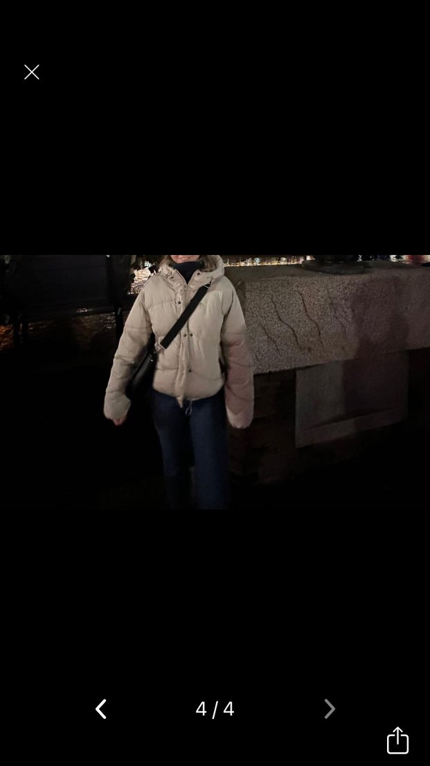 Bej Kadın Kışlık Kapüşonlu Mont - Görsel 4