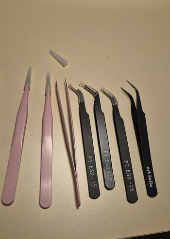 Pembe ve Siyah Kirpik Cımbız Seti - Görsel 5