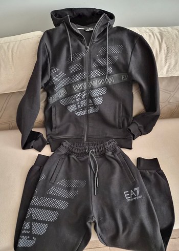 Siyah Erkek  Fermuarlı Eşofman Takımı - Görsel 2