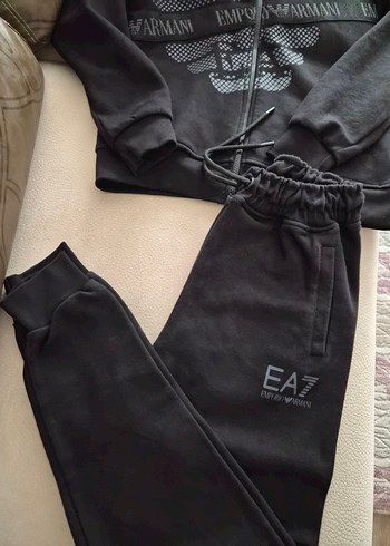 Siyah Erkek  Fermuarlı Eşofman Takımı - Görsel 8