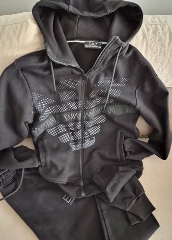 Siyah Erkek  Fermuarlı Eşofman Takımı - Görsel 4