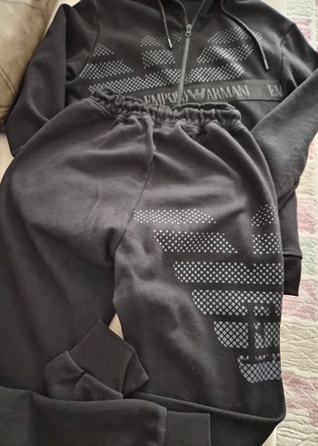 Siyah Erkek  Fermuarlı Eşofman Takımı - Görsel 9