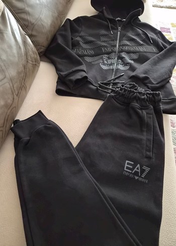 Siyah Erkek  Fermuarlı Eşofman Takımı - Görsel 6