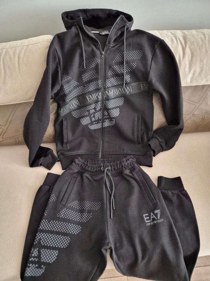 Siyah Erkek  Fermuarlı Eşofman Takımı - Görsel 2