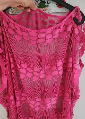 Pembe Bohem Tarzı Kadın Pareo - Görsel 4