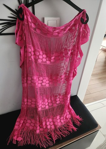 Pembe Bohem Tarzı Kadın Pareo - Görsel 2