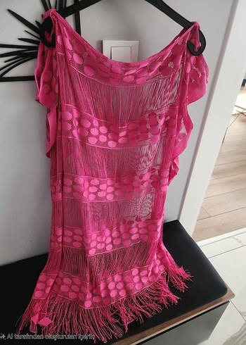 Pembe Bohem Tarzı Kadın Pareo - Görsel 8