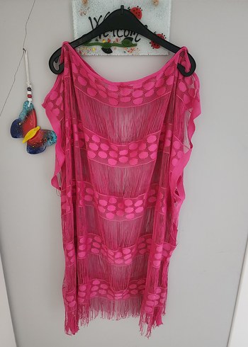 Pembe Bohem Tarzı Kadın Pareo - Görsel 5