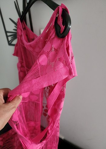 Pembe Bohem Tarzı Kadın Pareo - Görsel 7