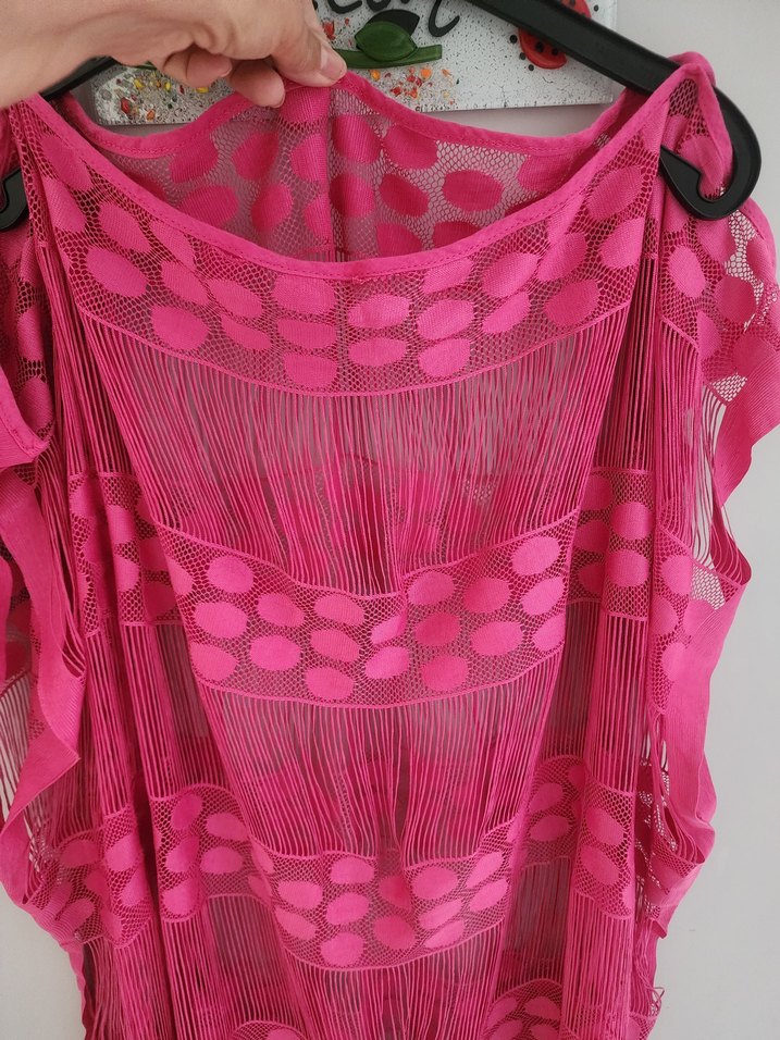 Pembe Bohem Tarzı Kadın Pareo - Görsel 4