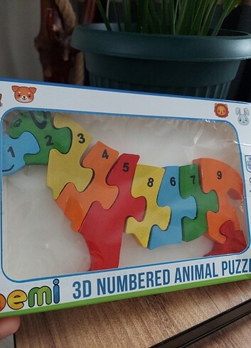  Beden Renk 3D Rakamlı köpek puzzle