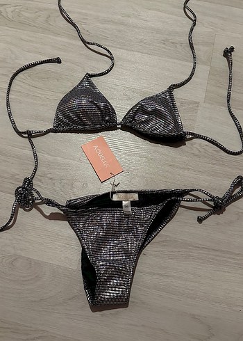 Gümüş siyah aynalı Bikini