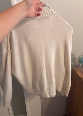 Zara Düğmeli Beyaz Midi Kadın Hırka