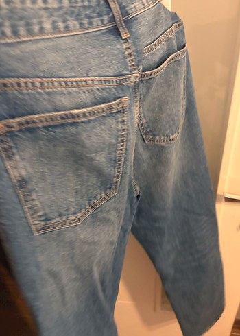 Zara Düğmeli Rahat Kesim Midi Kot Pantolon