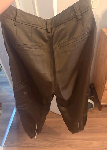 Zara Kadın haki Rahat Kesim Pantolon