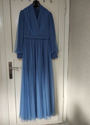 38 Beden çeşitli Renk Mavi abiye elbise