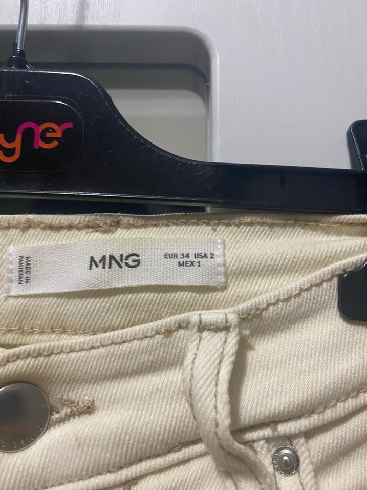 Ekru Yüksek Bel Denim Jean — görsel 3/5
