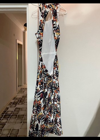 V Yaka Bohem Uzun Kolsuz Elbise - Görsel 4