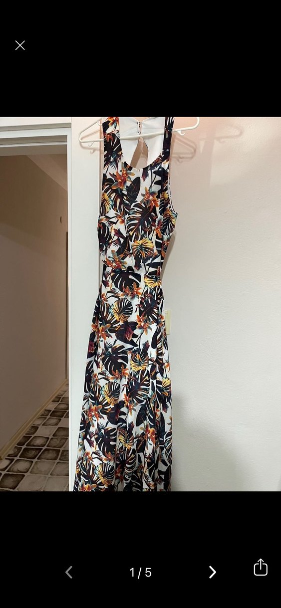 V Yaka Bohem Uzun Kolsuz Elbise - Görsel 3