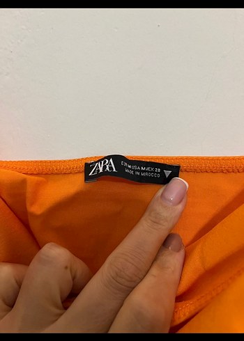 Turuncu Straplez Uzun Elbise - Görsel 4