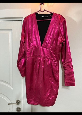 Pembe parlak elbise - Görsel 2