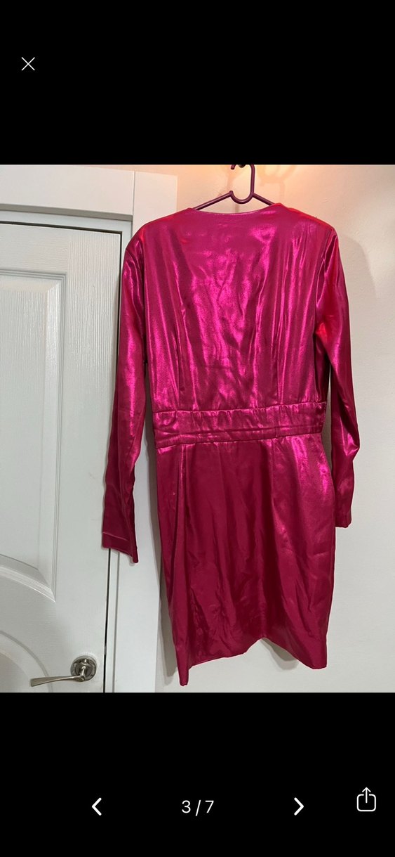 Pembe parlak elbise - Görsel 3