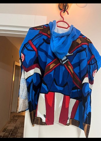 Kapüşonlu Erkek Çocuk Havlu Bornoz - Mavi - Görsel 2