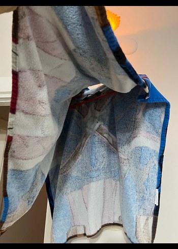 Kapüşonlu Erkek Çocuk Havlu Bornoz - Mavi - Görsel 3