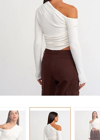 Kadın Drapeli V Yaka Bluz - Görsel 3