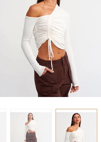 Kadın Drapeli V Yaka Bluz - Görsel 2