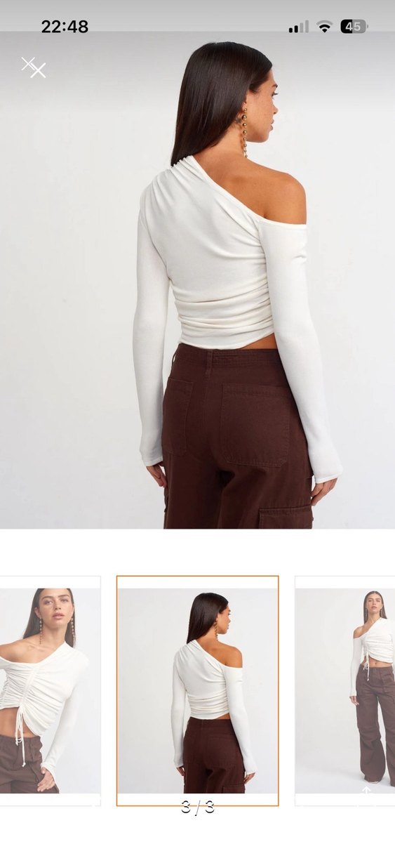 Kadın Drapeli V Yaka Bluz - Görsel 3