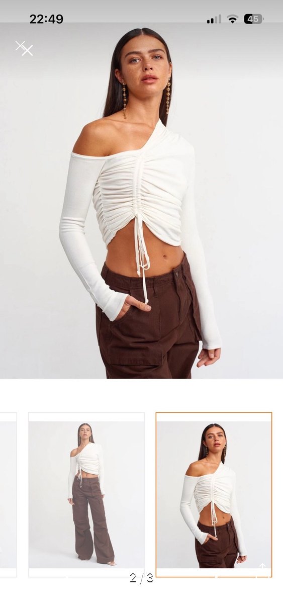 Kadın Drapeli V Yaka Bluz - Görsel 2