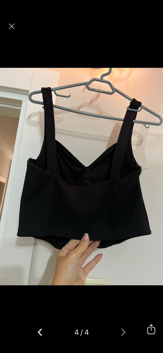 Siyah V Yaka Kadın Atlet - Görsel 3