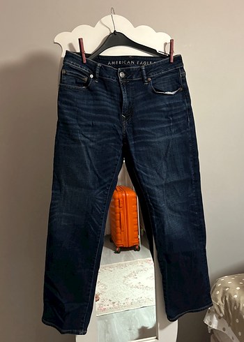Erkek Lacivert Bol Kesim Denim Pantolon