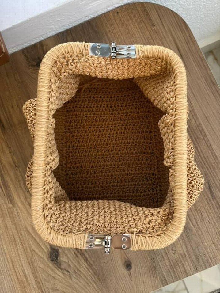 Bej Örgü Kadın Portföy Çanta - Görsel 4