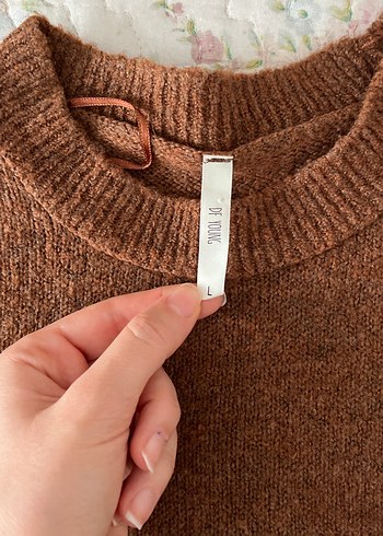 Kadın Kahverengi Örgü Kazak - Görsel 2