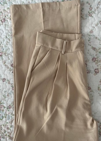 Bej Midi Kadın Kumaş Pantolon - Görsel 2
