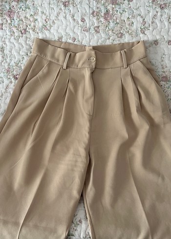 Bej Midi Kadın Kumaş Pantolon - Görsel 3