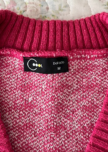 Kadın Pembe V Yaka Örgü Süveter - Görsel 2