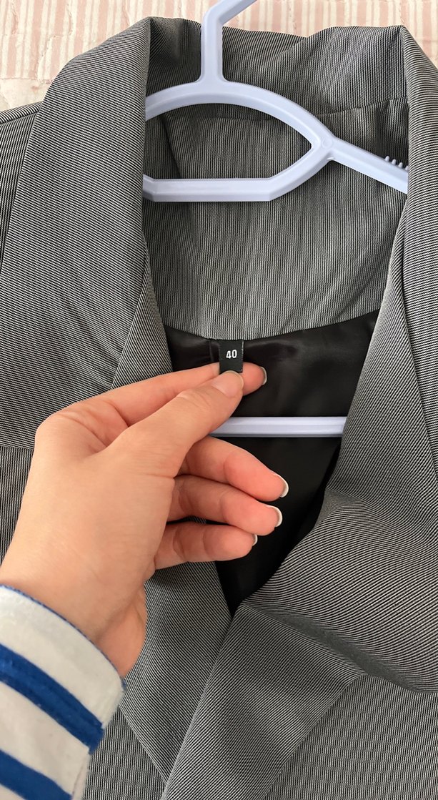 Gri Kadın Keten Blazer Ceket - Görsel 4