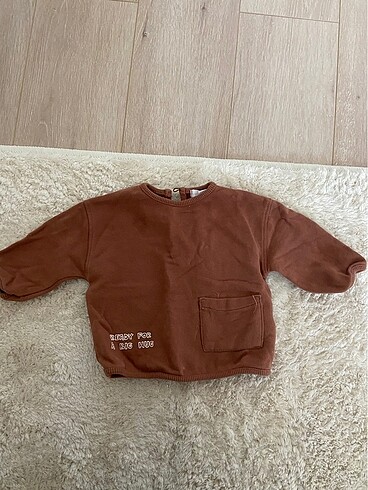 3 Ay Beden bordo Renk Zara sweatshirt