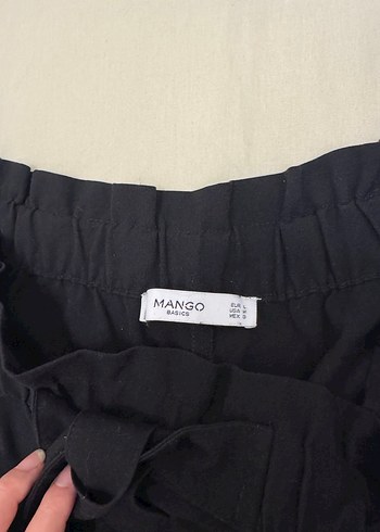 Mango Siyah Kemerli Rahat Kesim Kadın Pantolon