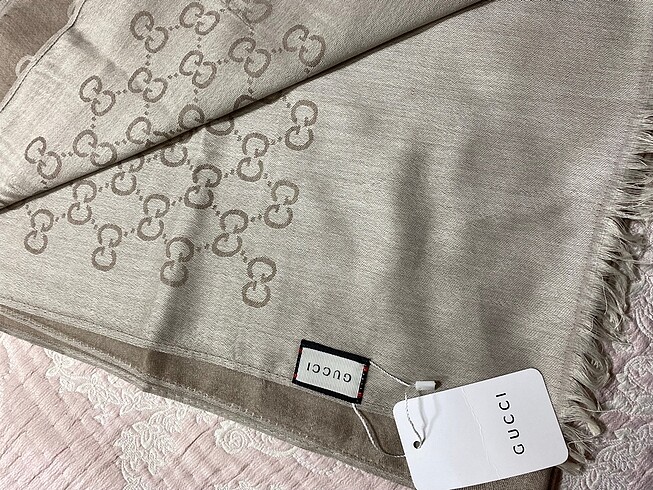  Beden camel Renk Gucci yün ipek şal