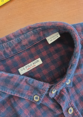 13-14 yaş kadife uzun kol çocuk gömlek - Görsel 7