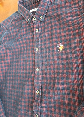 13-14 yaş kadife uzun kol çocuk gömlek - Görsel 6