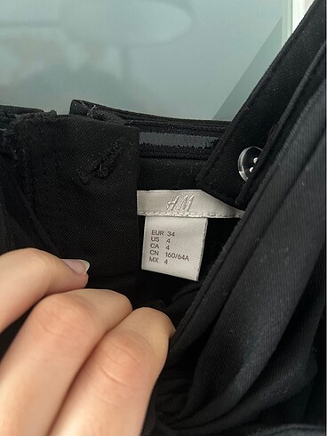 xs Beden siyah Renk H&M kurdeleli siyah uzun tulum