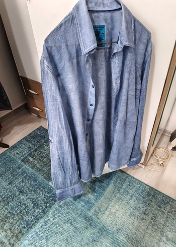 Polo Garage Acik Mavi Denim Gomlek