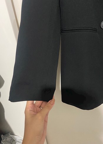 Zara Düğmeli Siyah Kadın Blazer Ceket